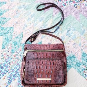 Brahmin crossbody wallet style purse leather.